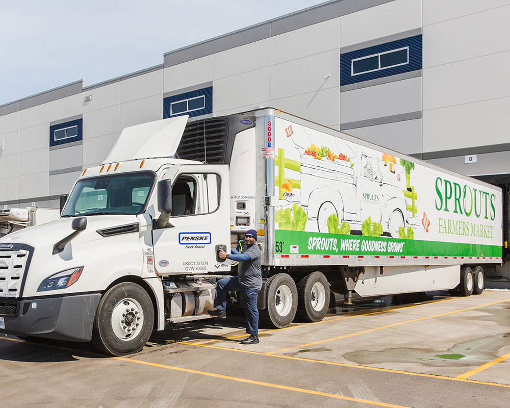 Sprouts truck at the DC docking station