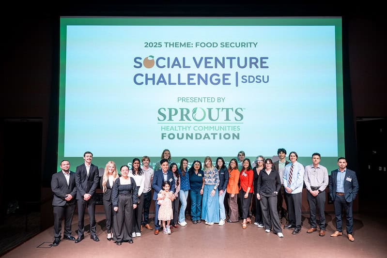 Social Venture Challenge participants on stage