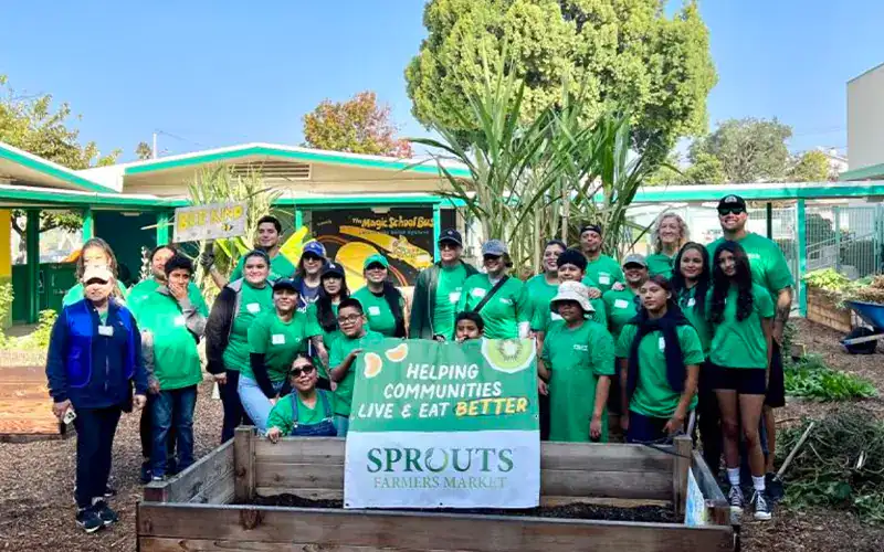 Volunteers in garden